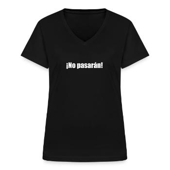 No Pasaran Demokratie Demonstration Frauenrechte - Frauen-T-Shirt mit V-Ausschnitt - Schwarz - Vorne - Lela (165cm)