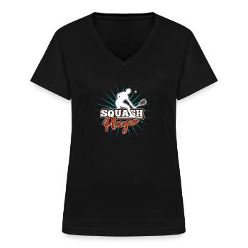 squash - Women's V-neck T-shirt - black - Front - Lela (165cm)
