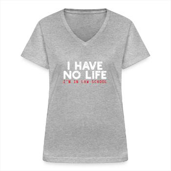 Law student - Women's V-neck T-shirt - sports grey - Front - Lela (165cm)