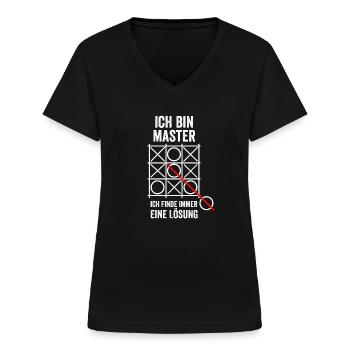 Master Studium Student - Frauen-T-Shirt mit V-Ausschnitt - Schwarz - Vorne - Lela (165cm)