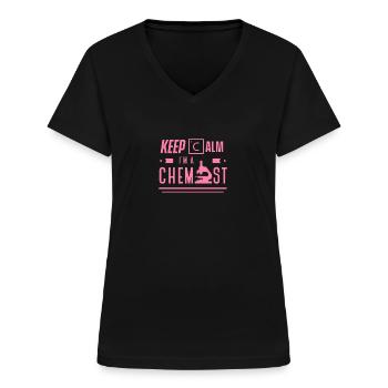 Professeur de chimie chimiste chimie chimie équipe - T-shirt col V Femme - noir - Devant - Lela (165cm)