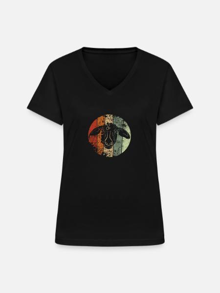 Schaf - Frauen-T-Shirt mit V-Ausschnitt - Schwarz