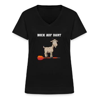 Bock auf Dart Dartpfeil Dartscheibe Dartspieler - Frauen-T-Shirt mit V-Ausschnitt - Schwarz - Vorne - Lela (165cm)
