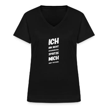 Lustiges Diabetiker Diabetes T-Shirt - Frauen-T-Shirt mit V-Ausschnitt - Schwarz - Vorne - Lela (165cm)