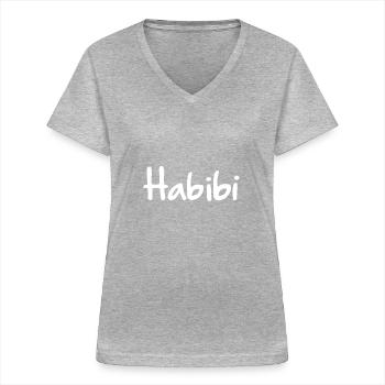 Habibi - Women's V-neck T-shirt - sports grey - Front - Lela (165cm)