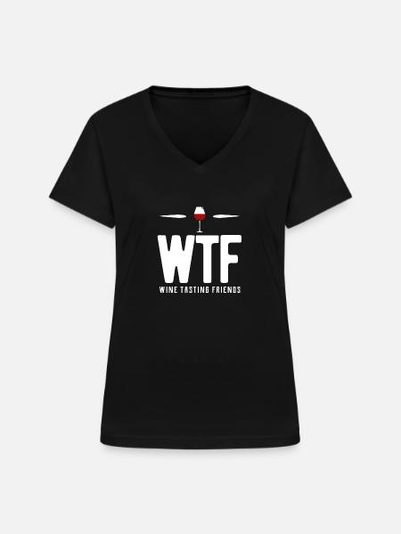 Wein - Frauen-T-Shirt mit V-Ausschnitt - Schwarz