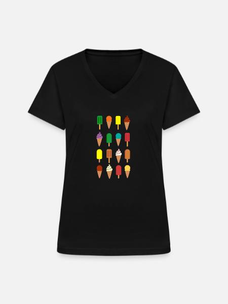 Eis Eis Eis - Frauen-T-Shirt mit V-Ausschnitt - Schwarz