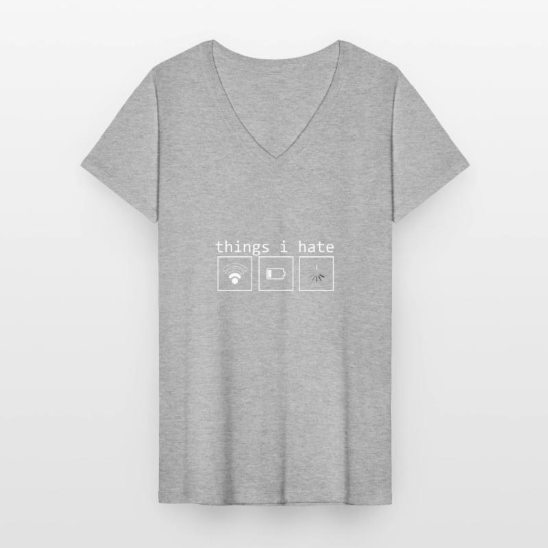 Programmeur Things I Hate Developer Soft T-shirt col V Femme