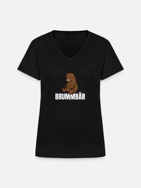 Brummbär Bären Bär - Frauen-T-Shirt mit V-Ausschnitt - Schwarz