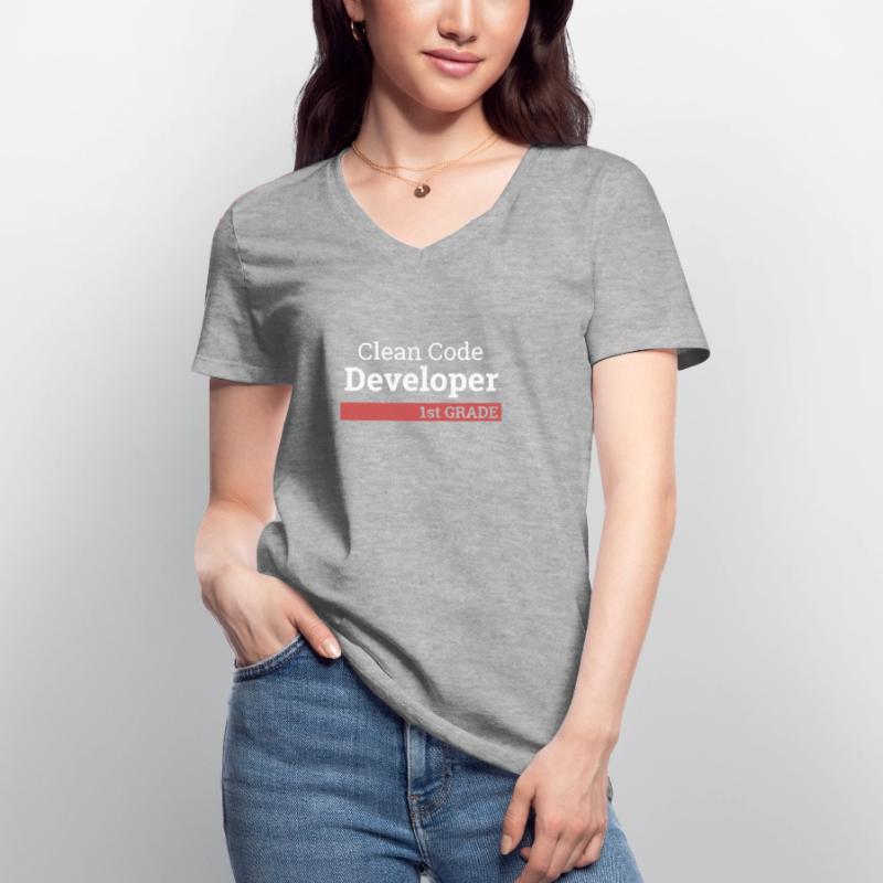 "Clean Code Developer second grade" | Programmer Women's V-neck T-shirt