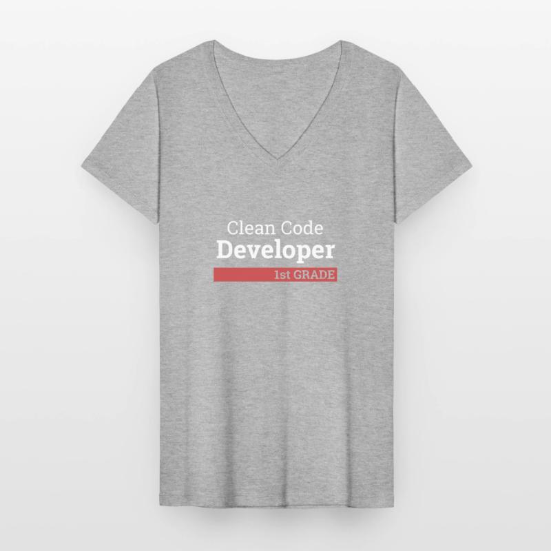 "Clean Code Developer second grade" | Programmer Women's V-neck T-shirt