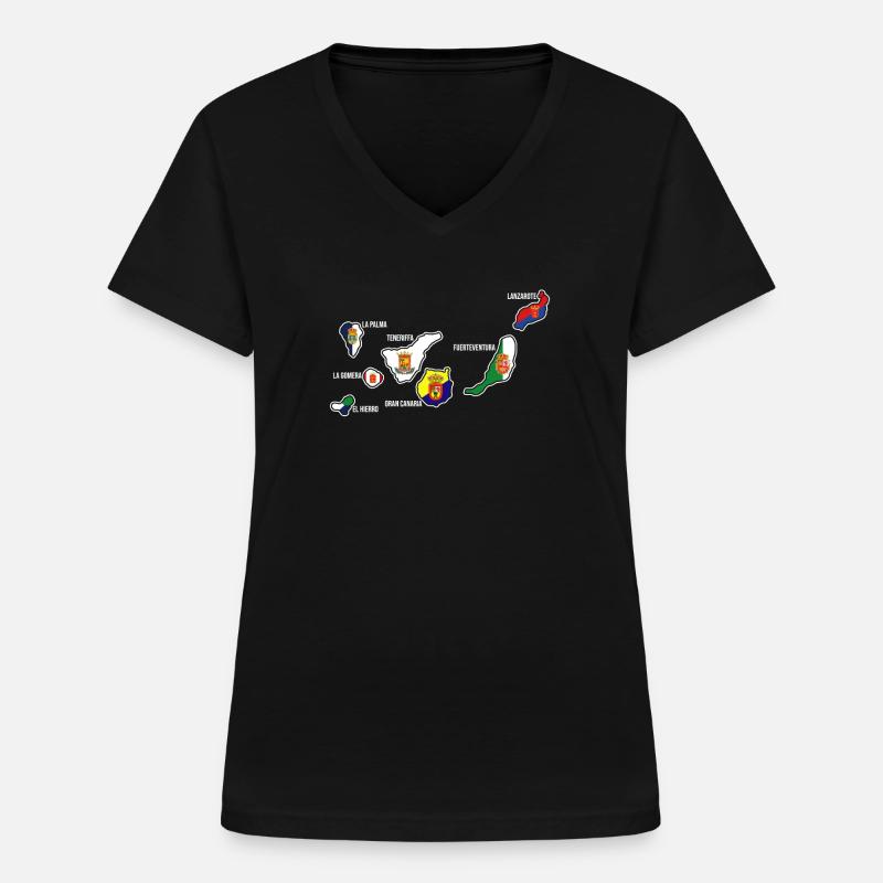 Canary Islands Canaries emigration - Women's V-neck T-shirt - black