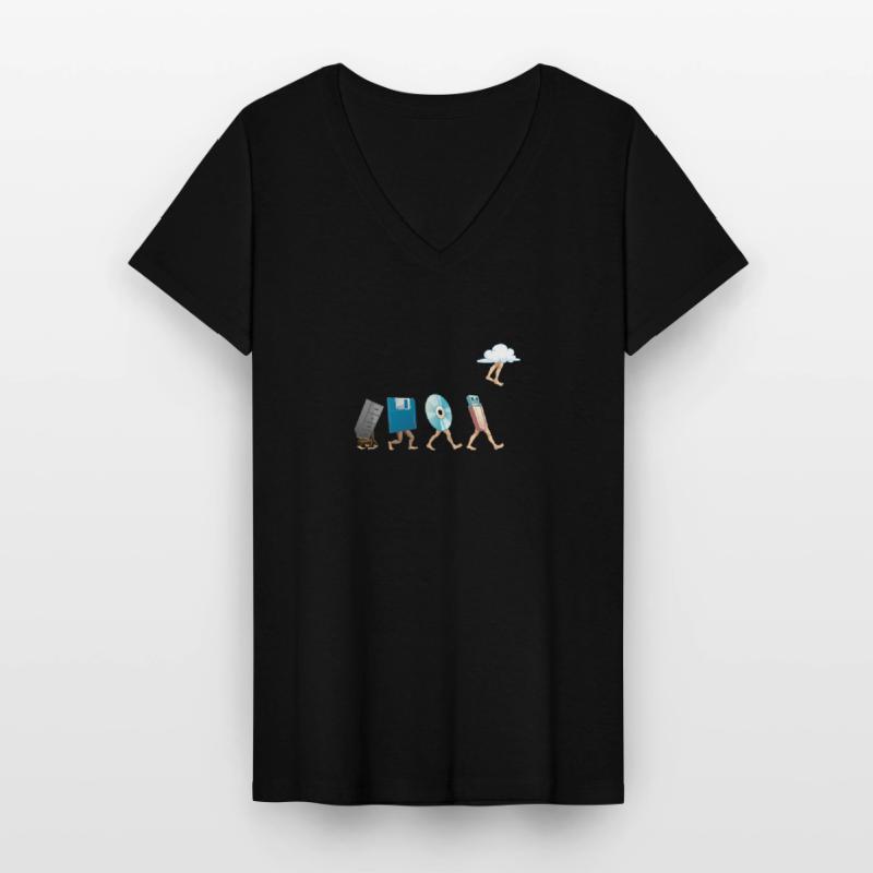 Computer Engineering Software Diskette USB Wolke Frauen-T-Shirt mit V-Ausschnitt