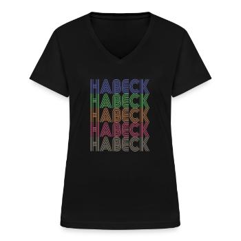 Habeck Grüne Bündnis Wahl 2021 Bundeskanzler AFD - Frauen-T-Shirt mit V-Ausschnitt - Schwarz - Vorne - Lela (165cm)