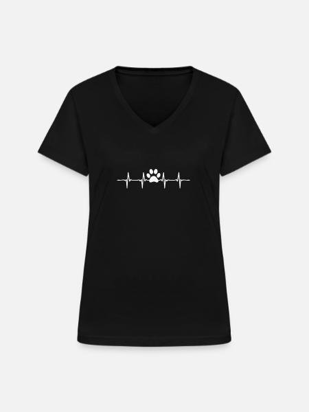 Hundeliebhaber - Frauen-T-Shirt mit V-Ausschnitt - Schwarz