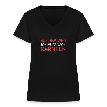 Kärnten - Frauen-T-Shirt mit V-Ausschnitt - Schwarz - Vorne - Lela (165cm)