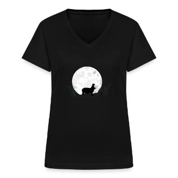 Hippopotame - T-shirt col V Femme - noir - Devant - Lela (165cm)