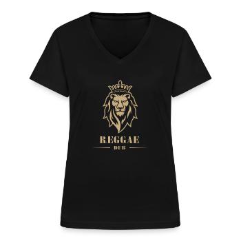 reggae - Women's V-neck T-shirt - black - Front - Lela (165cm)