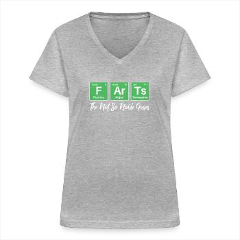 Farts The Not So Noble Gases Funny Chemistry - Women's V-neck T-shirt - sports grey - Front - Lela (165cm)