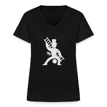 Schornsteinfeger - Frauen-T-Shirt mit V-Ausschnitt - Schwarz - Vorne - Lela (165cm)