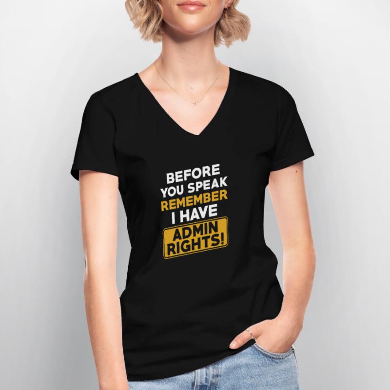 Administrator Informatiker Programmierer Admin Frauen-T-Shirt mit V-Ausschnitt