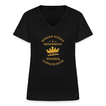 Kaiserreich Regieren Mittelalter Kaiser - Frauen-T-Shirt mit V-Ausschnitt - Schwarz - Vorne - Lela (165cm)