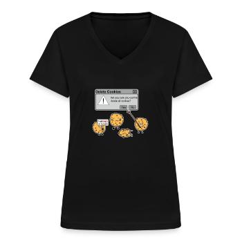 Cookies löschen Lustiger Internet Meme Browser - Frauen-T-Shirt mit V-Ausschnitt - Schwarz - Vorne - Lela (165cm)