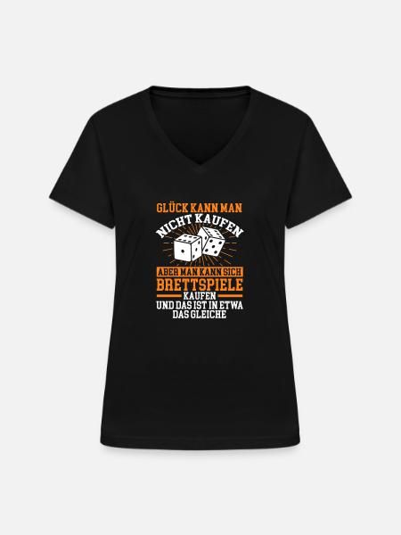 Brettspiele Brettspieler Geschenk - Frauen-T-Shirt mit V-Ausschnitt - Schwarz