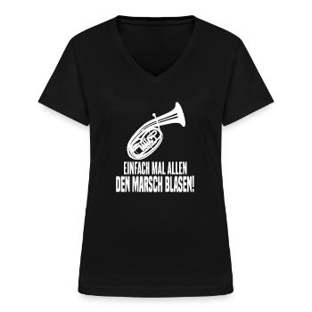 Tenorhorn Blasmusik Bariton Orchester - Frauen-T-Shirt mit V-Ausschnitt - Schwarz - Vorne - Lela (165cm)