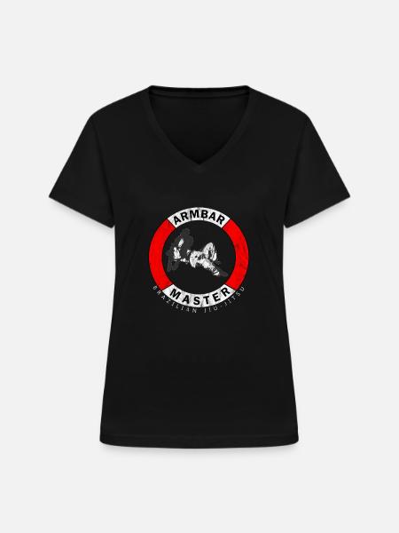 Armbar - BJJ - Frauen-T-Shirt mit V-Ausschnitt - Schwarz