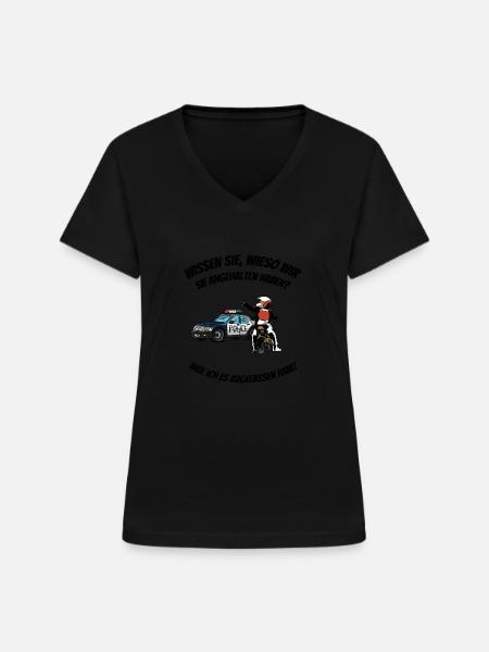 Lustiger Motorrad Spruch - Frauen-T-Shirt mit V-Ausschnitt - Schwarz