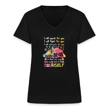 Autismus Autist Asberger Autismus Awareness Mom - Frauen-T-Shirt mit V-Ausschnitt - Schwarz - Vorne - Lela (165cm)