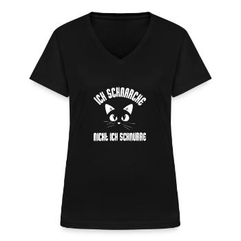 Katzen Schlafen - Frauen-T-Shirt mit V-Ausschnitt - Schwarz - Vorne - Lela (165cm)