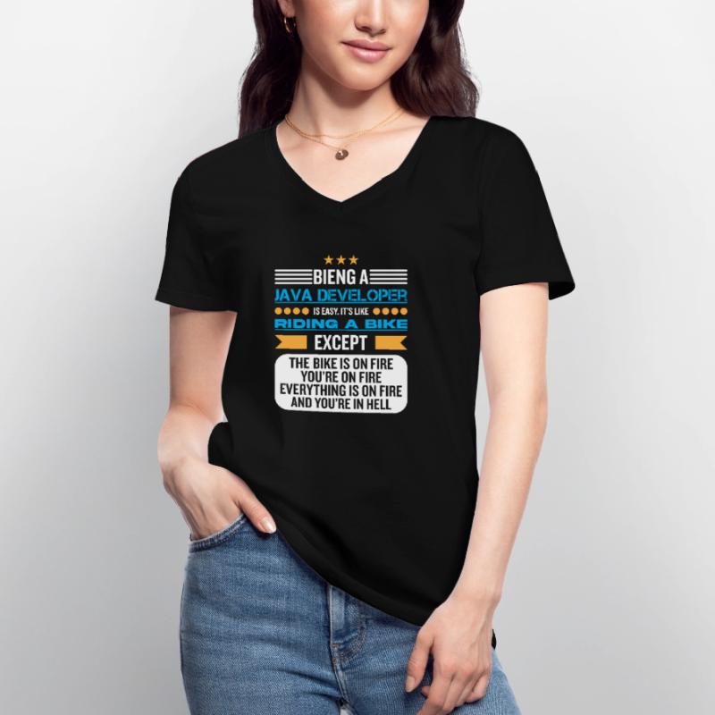 Java Developer T-shirt col V Femme