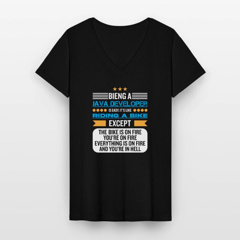 Java Developer T-shirt col V Femme