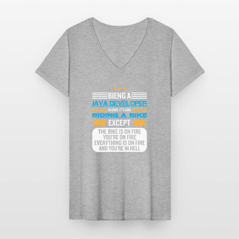 Java Developer T-shirt col V Femme