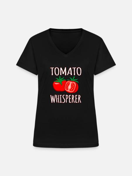 Tomate - Frauen-T-Shirt mit V-Ausschnitt - Schwarz