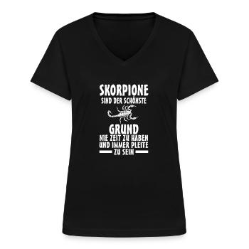 Skorpion - Frauen-T-Shirt mit V-Ausschnitt - Schwarz - Vorne - Lela (165cm)