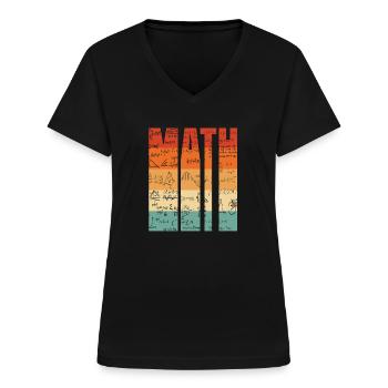 Mathématiques - T-shirt col V Femme - noir - Devant - Lela (165cm)