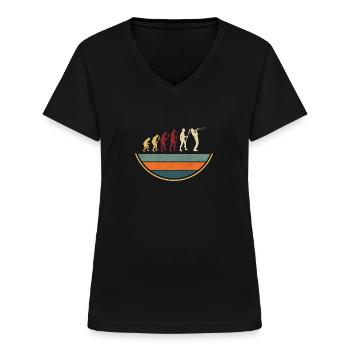 Posaune - Frauen-T-Shirt mit V-Ausschnitt - Schwarz - Vorne - Lela (165cm)