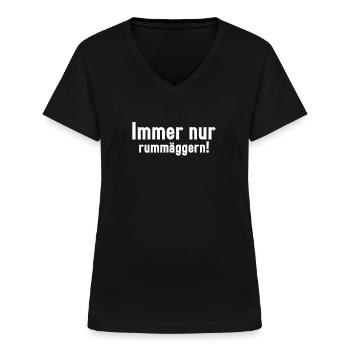 Sächsischer Dialekt Sachsen Sächsische Sprüche - Frauen-T-Shirt mit V-Ausschnitt - Schwarz - Vorne - Lela (165cm)
