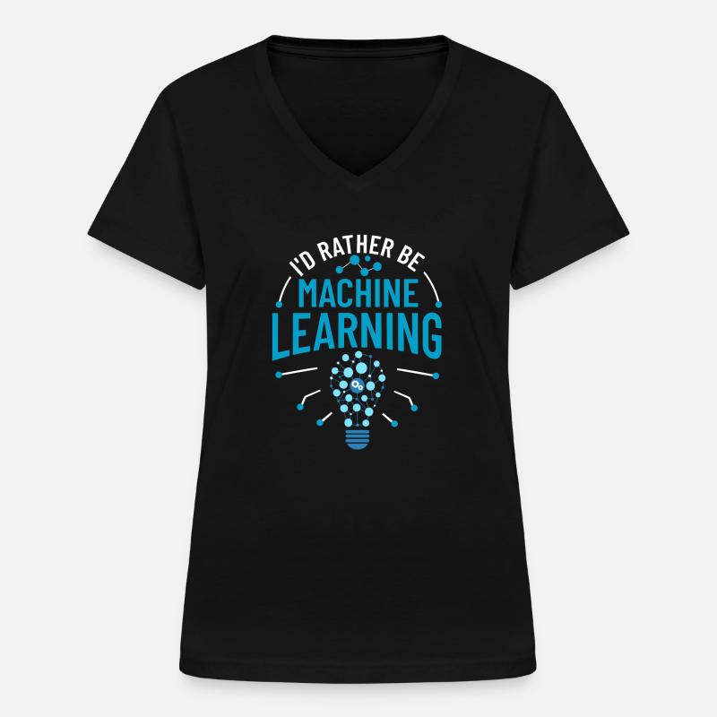 Machine Learning Artificial Intelligence AI - Women's V-neck T-shirt - black