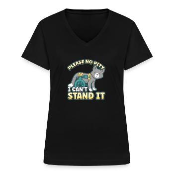 Handicap Wheelchair Design for an Amputation - Frauen-T-Shirt mit V-Ausschnitt - Schwarz - Vorne - Lela (165cm)