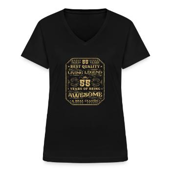 55 Geburtstag 55 Jahre Mann 55 jahre legende 55 - Frauen-T-Shirt mit V-Ausschnitt - Schwarz - Vorne - Lela (165cm)