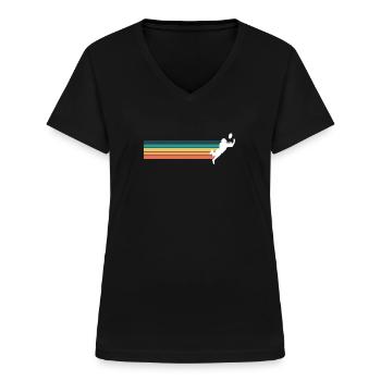 Vintage Retro Wild Receiver Shirt Gift - Women's V-neck T-shirt - black - Front - Lela (165cm)