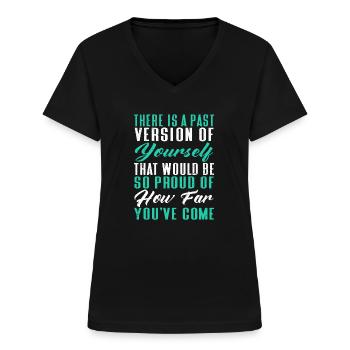 Ängste Depression Psychische Gesundheit - Frauen-T-Shirt mit V-Ausschnitt - Schwarz - Vorne - Lela (165cm)