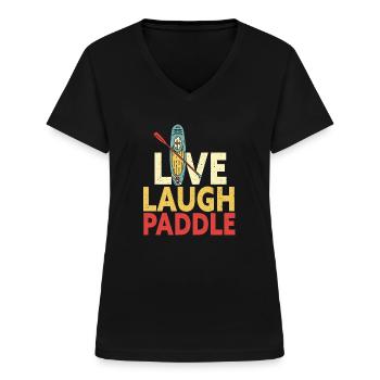 SUP Paddle Board Paddleboarding - Frauen-T-Shirt mit V-Ausschnitt - Schwarz - Vorne - Lela (165cm)