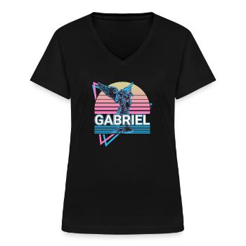 Gabriel Archangel Retro - Women's V-neck T-shirt - black - Front - Lela (165cm)