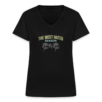 The Most Hated Season Pollen Hay Fever - Women's V-neck T-shirt - black - Front - Lela (165cm)