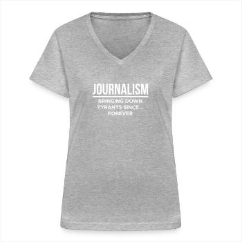 Journalist Definition Shirt Gift - Women's V-neck T-shirt - sports grey - Front - Lela (165cm)